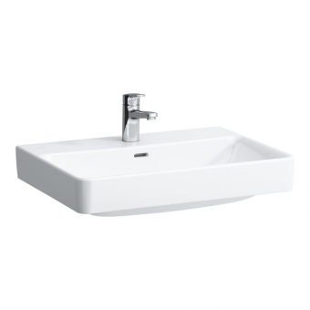 Praustuvas Laufen PRO S 650x465x95 mm, šlifuota apačia, su 1 anga maišytuvui viduryje 